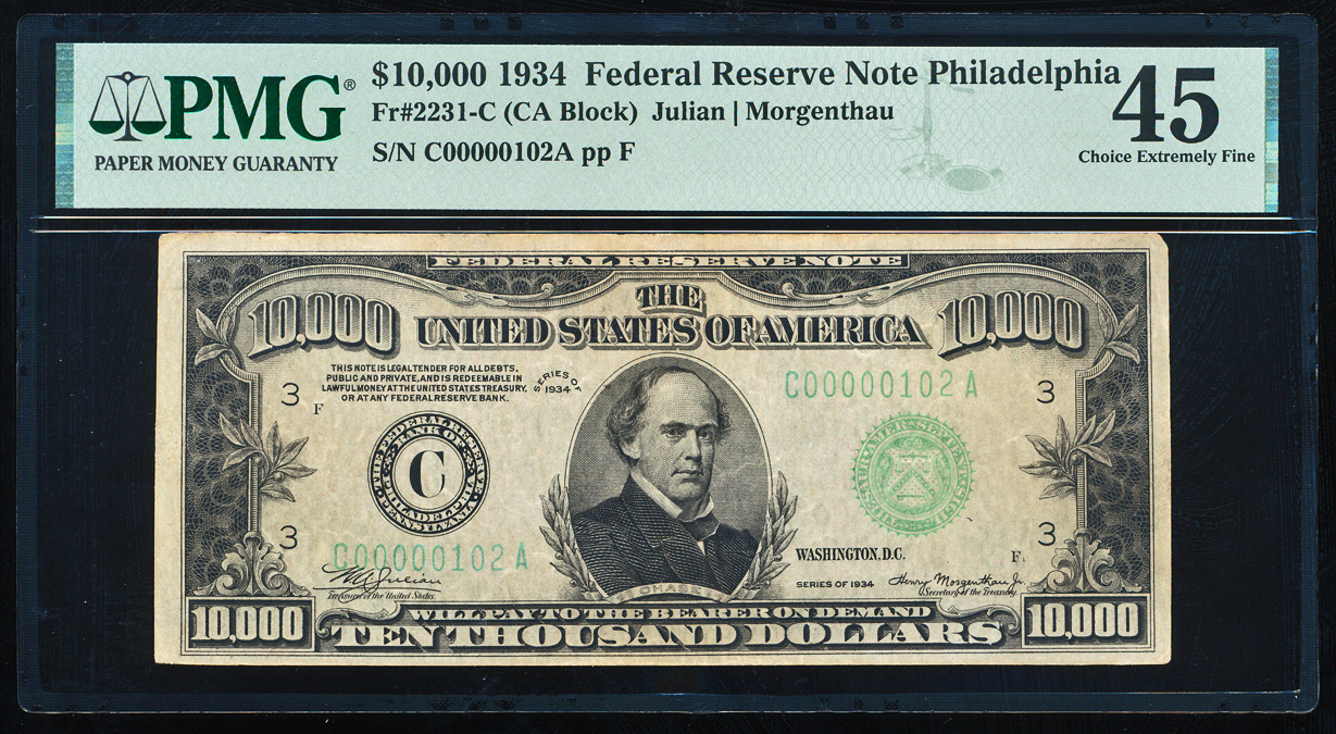 Fr. 2231-C 1934 10,000 – Federal Reserve Note - Philadelphia