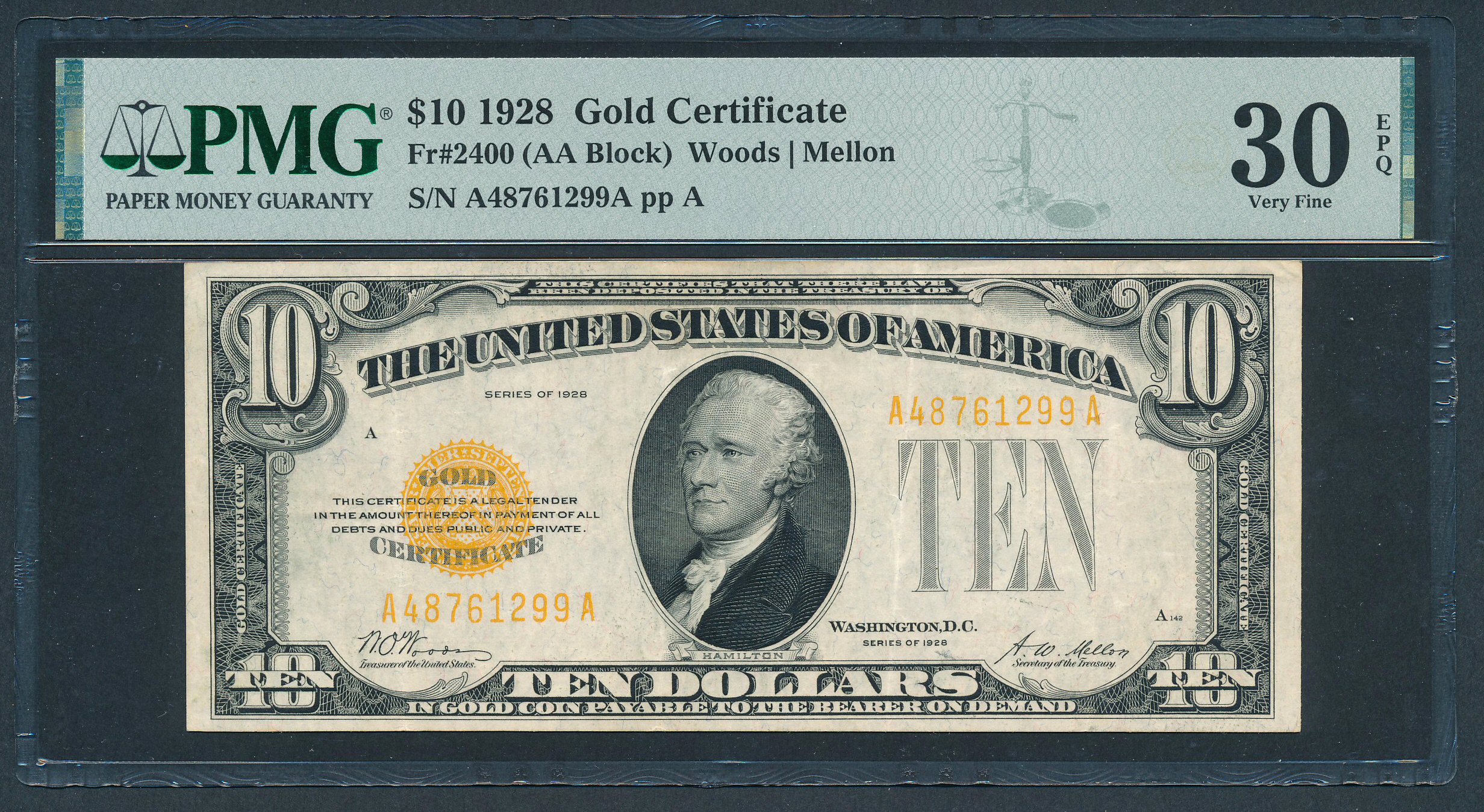 Fr. 2400 1928 10 – Gold Certificate