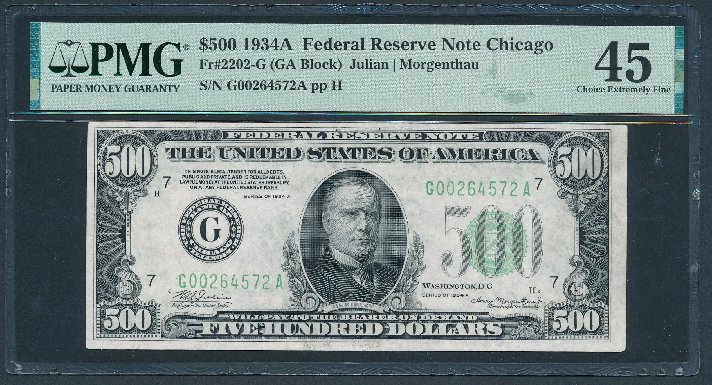 Fr. 2202-G 1934A 500 – Federal Reserve Note - Chicago