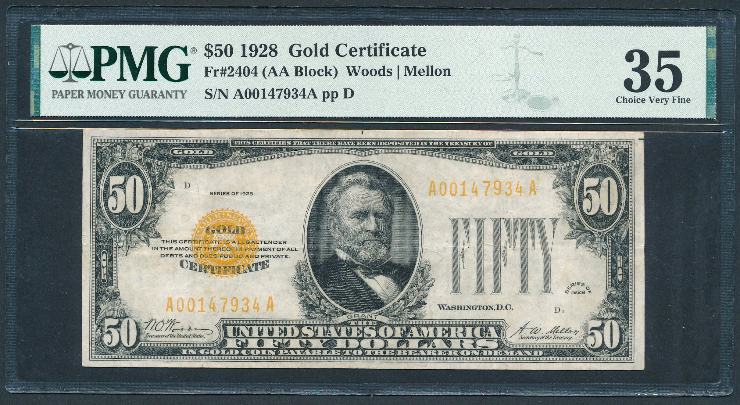 Fr. 2404 1928 50 – Gold Certificate